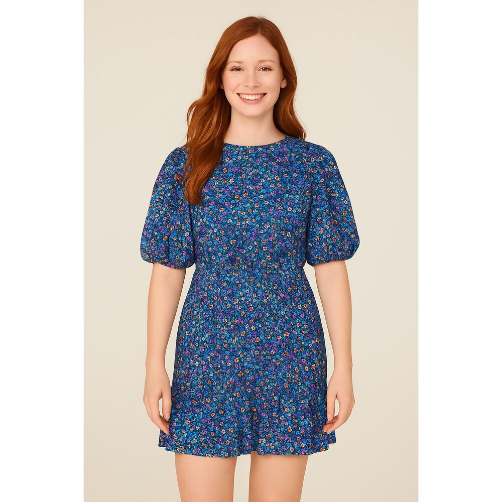 Sandro Pinelle Blue Floral Dress - Size 38
